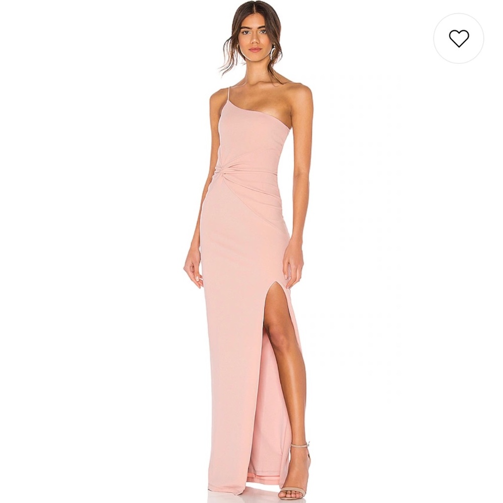Lust One Shoulder Gown in Blush- Small
